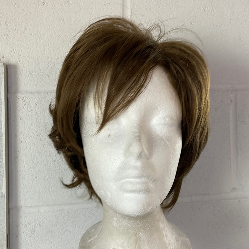 NWT 8” brown wig side part golden brown medium ash brown wig tousled curl back - Picture 8 of 10